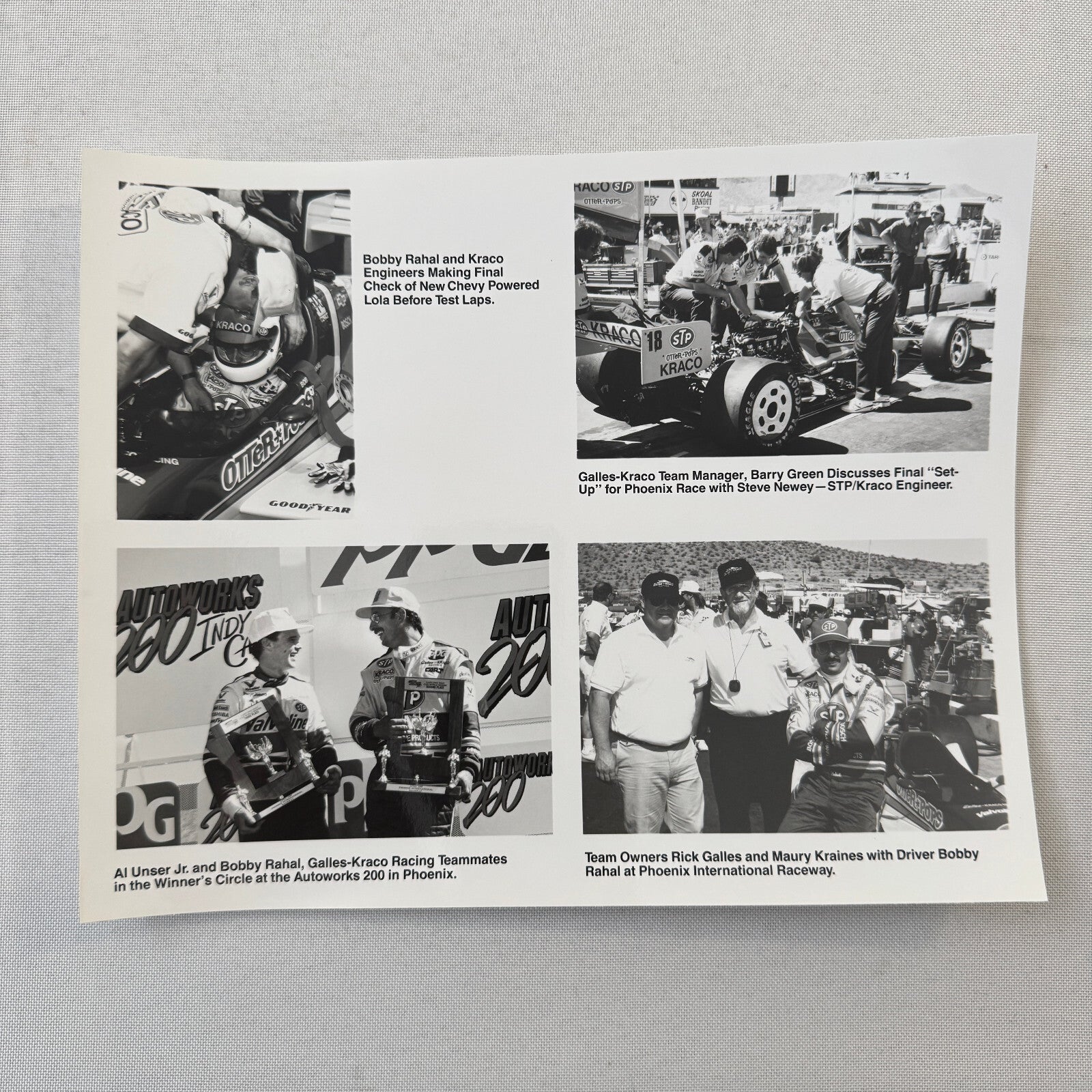 1990 Bobby Rahal Kraco Racing Press Kit Brochure Photos Lola Chevrolet Indy Car