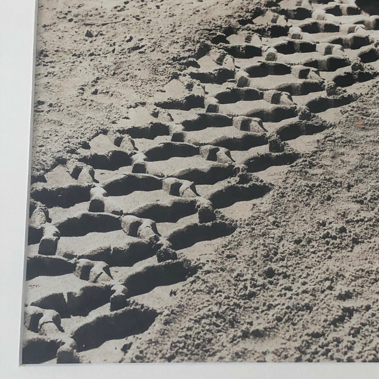 Vintage Art Photograph Automobile Tire on Sand - Possibly Advertising Framed 