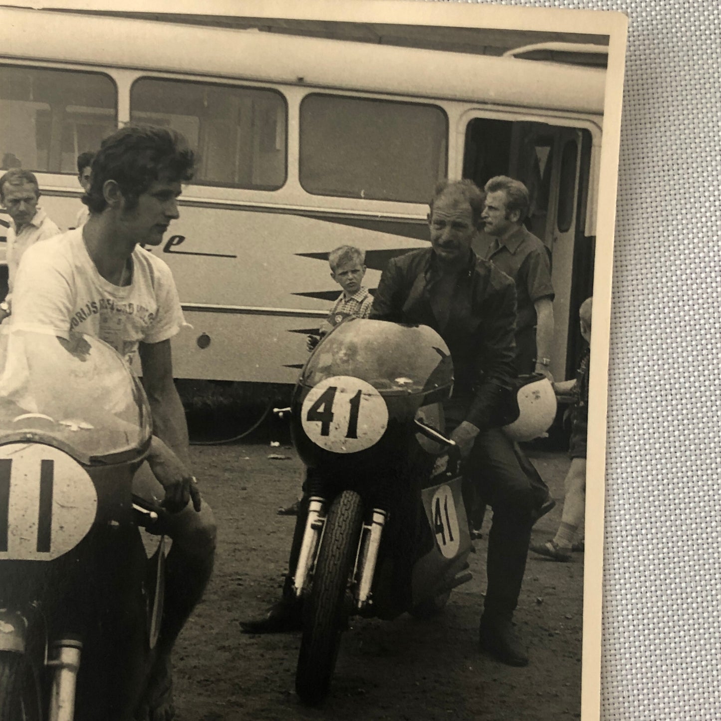 Vintage Motorcycle Racing Photo photograph Bike Rider Steve Ellis Billy Anderson
