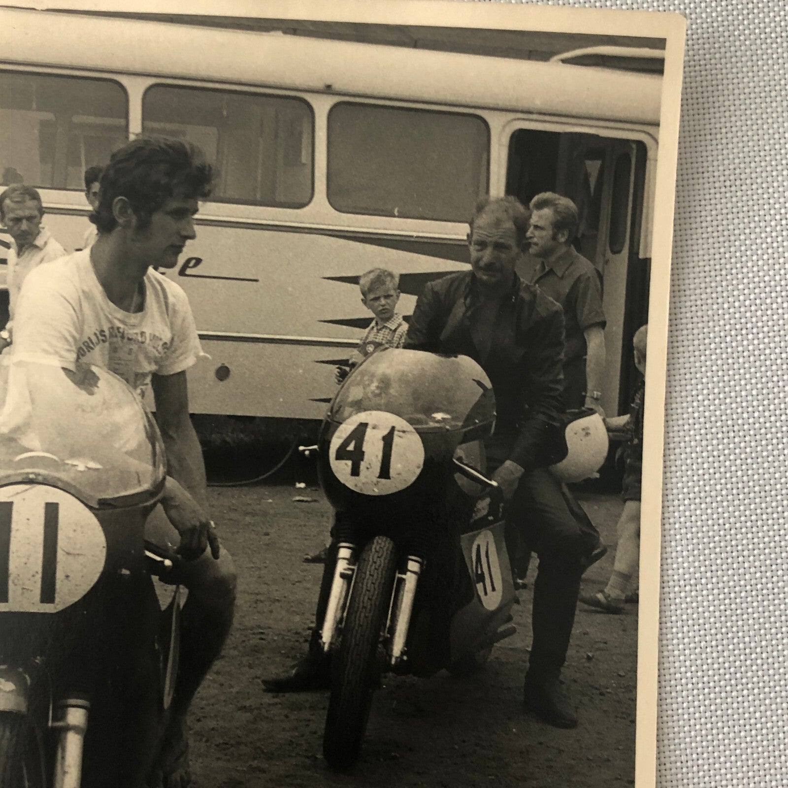 Vintage Motorcycle Racing Photo photograph Bike Rider Steve Ellis Billy Anderson