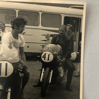 Vintage Motorcycle Racing Photo photograph Bike Rider Steve Ellis Billy Anderson