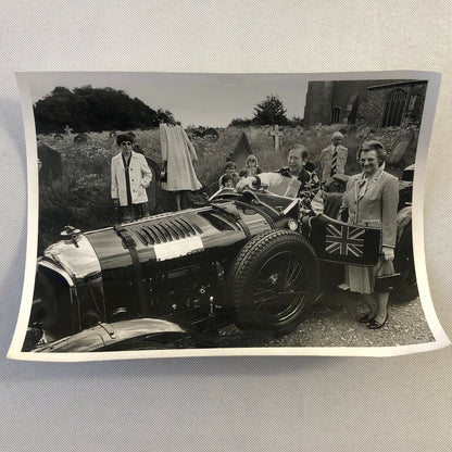 Antique Bentley Car with Church Clergy Press Photo Photograph Print 