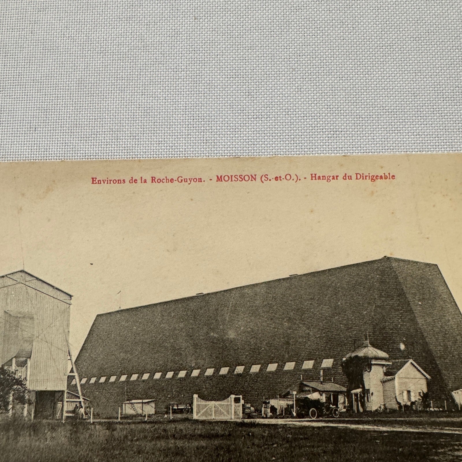Vintage Zeppelin Airship Dirigible Hangar Building Postcard Post Card French