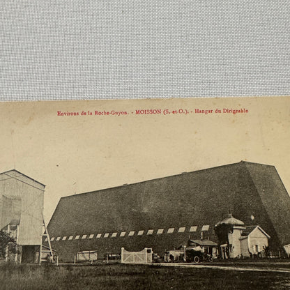 Vintage Zeppelin Airship Dirigible Hangar Building Postcard Post Card French