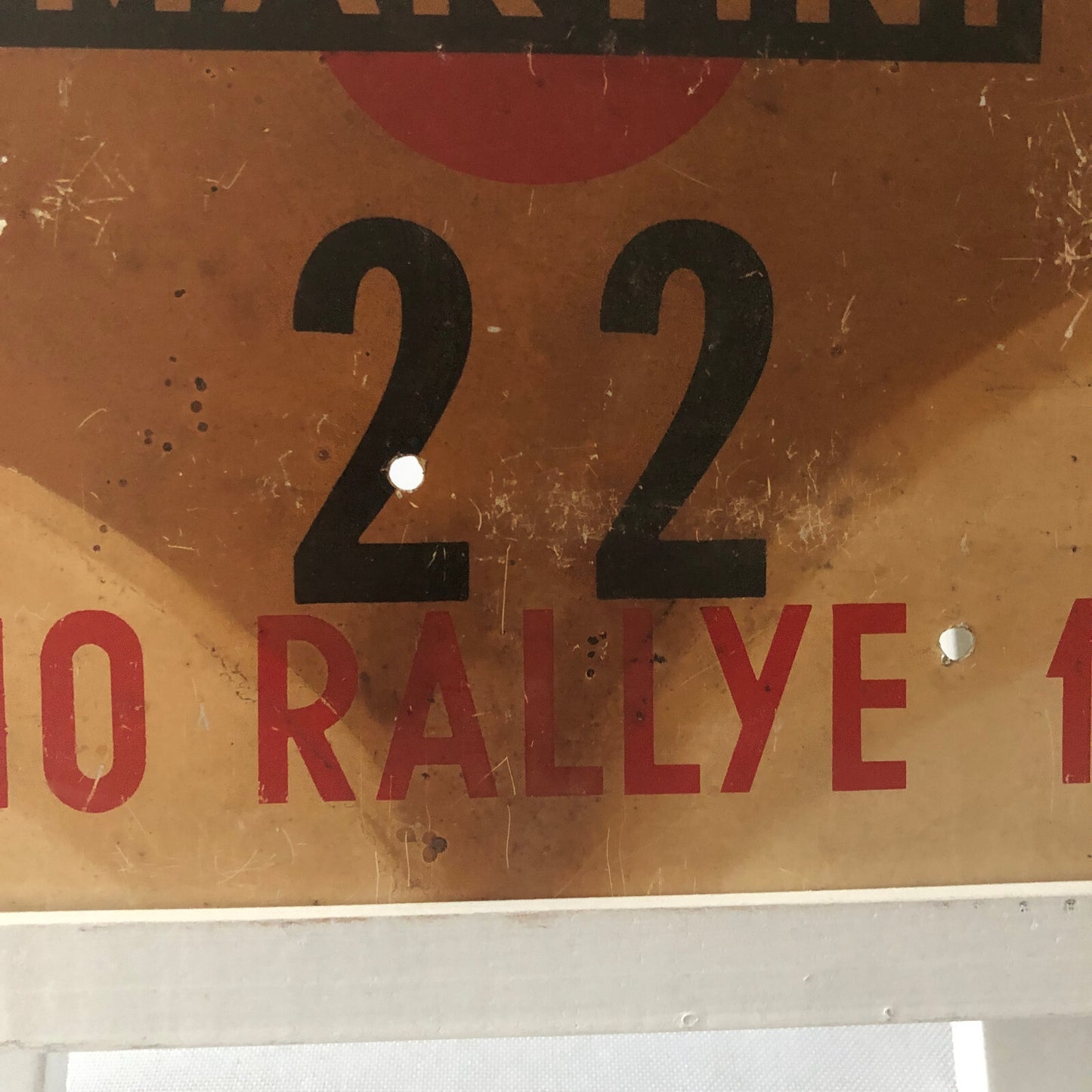 1966 Radio Rallye Car Rally Participant Plate w/ Martini Ad