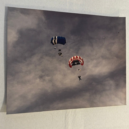 Vintage Skydiving Parachute Photo Large Format Aviation Photograph 1970s-80s