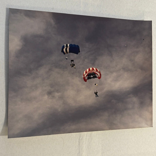 Vintage Skydiving Parachute Photo Large Format Aviation Photograph 1970s-80s