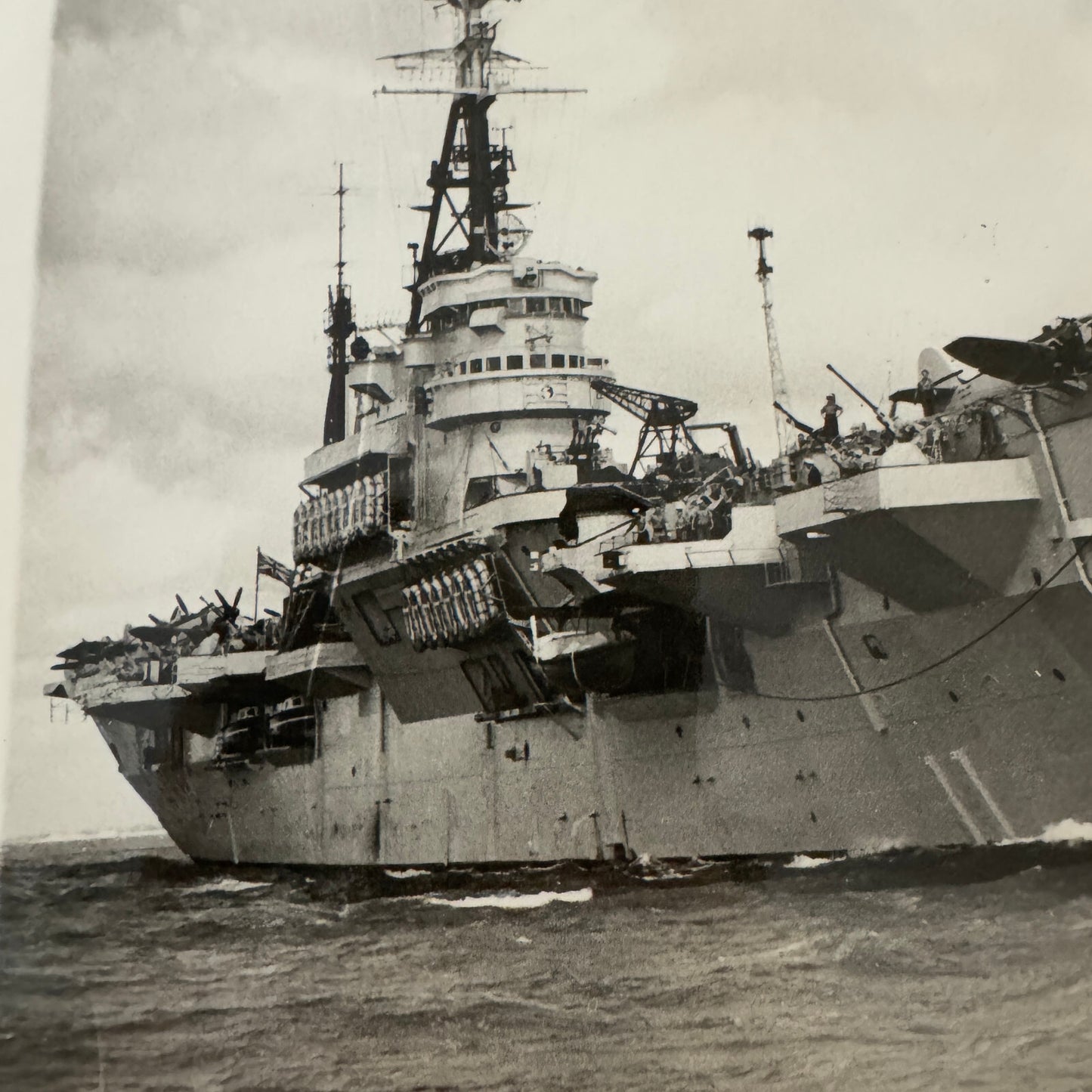 British Navy Aircraft Carrier HMS Theseus Vintage Press Photo Photograph Korea