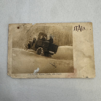 Italia Truck Vintage Postcard Post Card Italian Posted Postmark Stamp