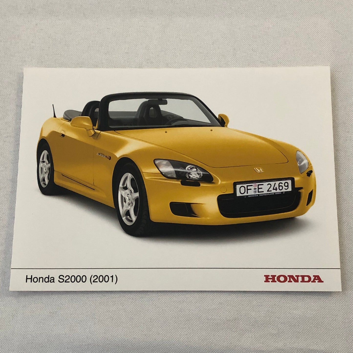 2001 Honda S2000 Roadster Car Factory Press Photo Photograph