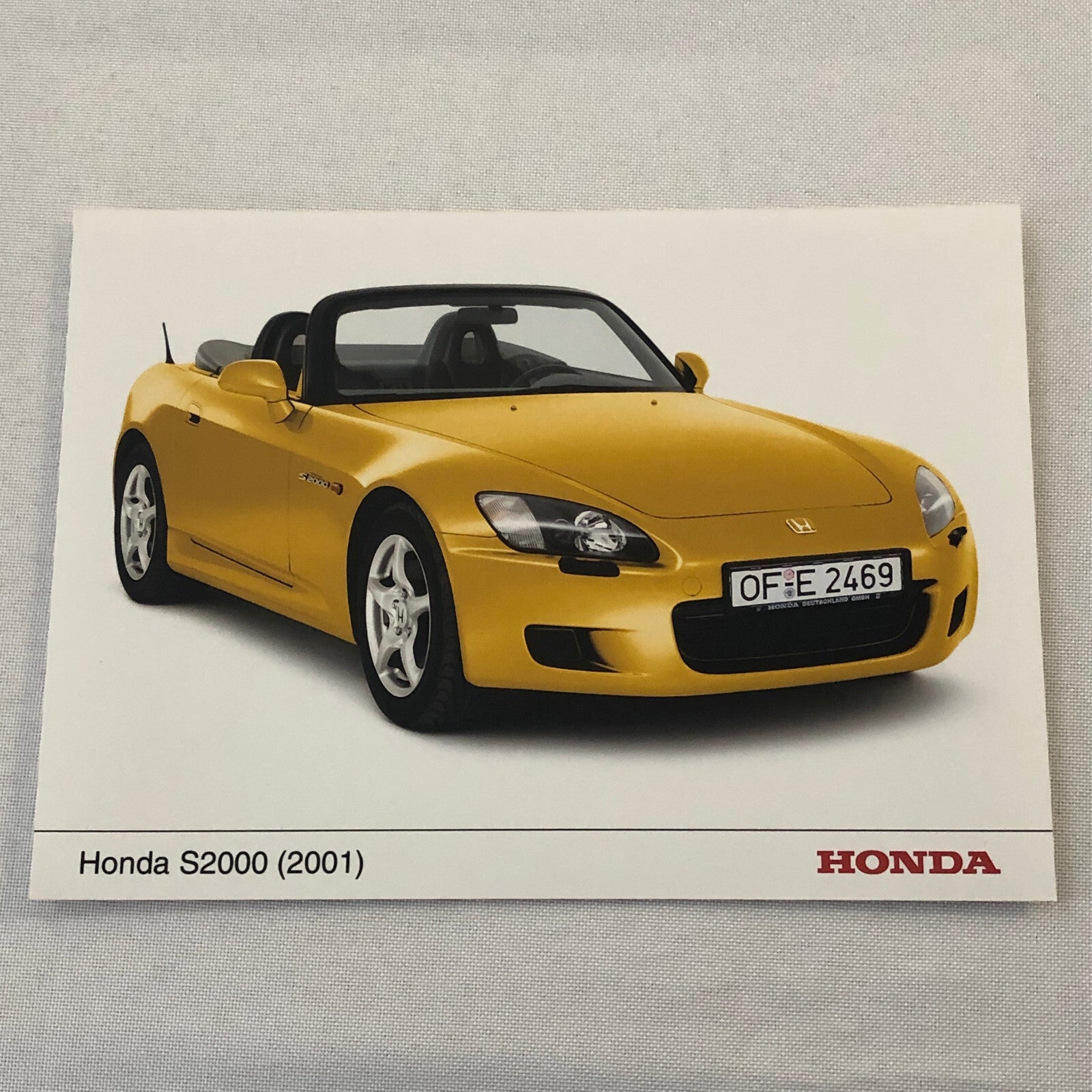 2001 Honda S2000 Roadster Car Factory Press Photo Photograph