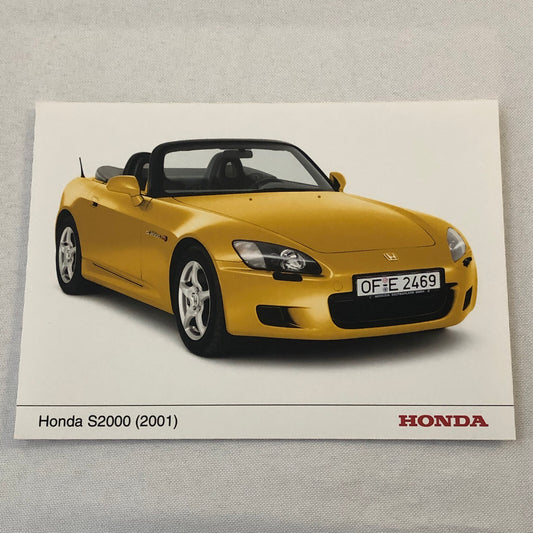 2001 Honda S2000 Roadster Car Factory Press Photo Photograph