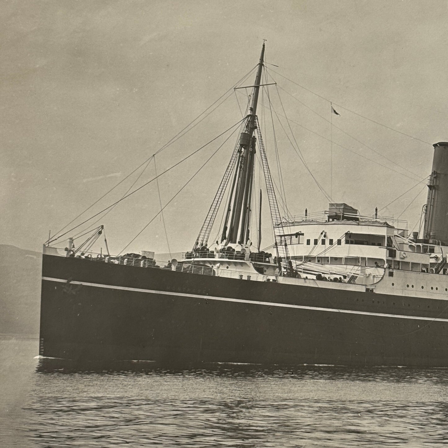 Vintage Ship Boat Photo Photograph Print Unidentified Vessel