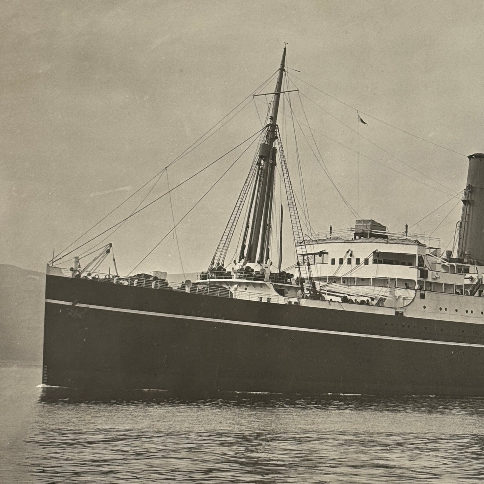 Vintage Ship Boat Photo Photograph Print Unidentified Vessel