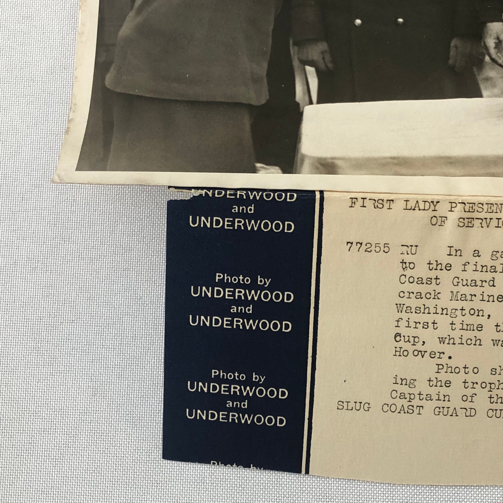 Press Photo Photograph First Lady Lou Henry Hoover Coast Guard Marines Football