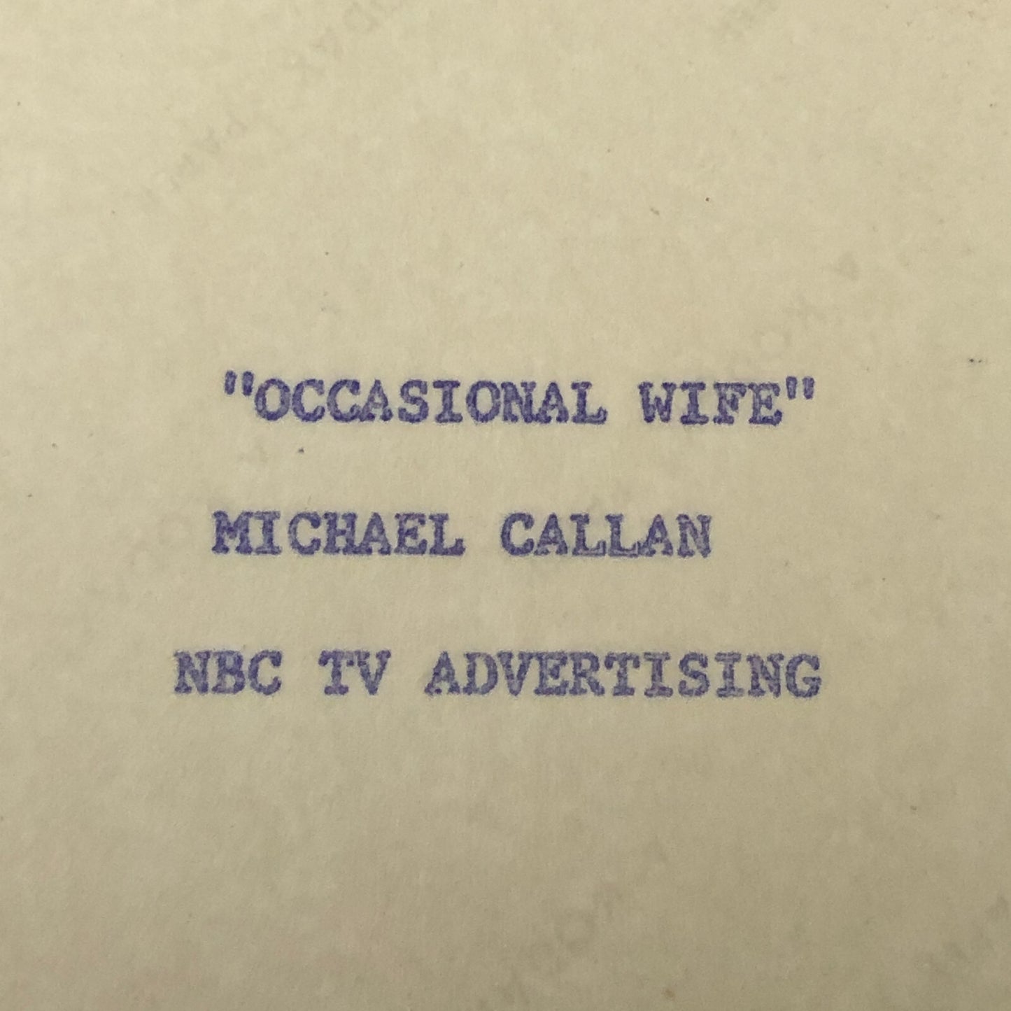 NBC Television Press Photo Photograph Occasional Wife Michael Callan