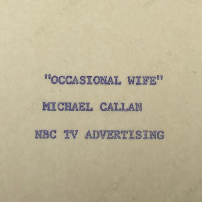 NBC Television Press Photo Photograph Occasional Wife Michael Callan