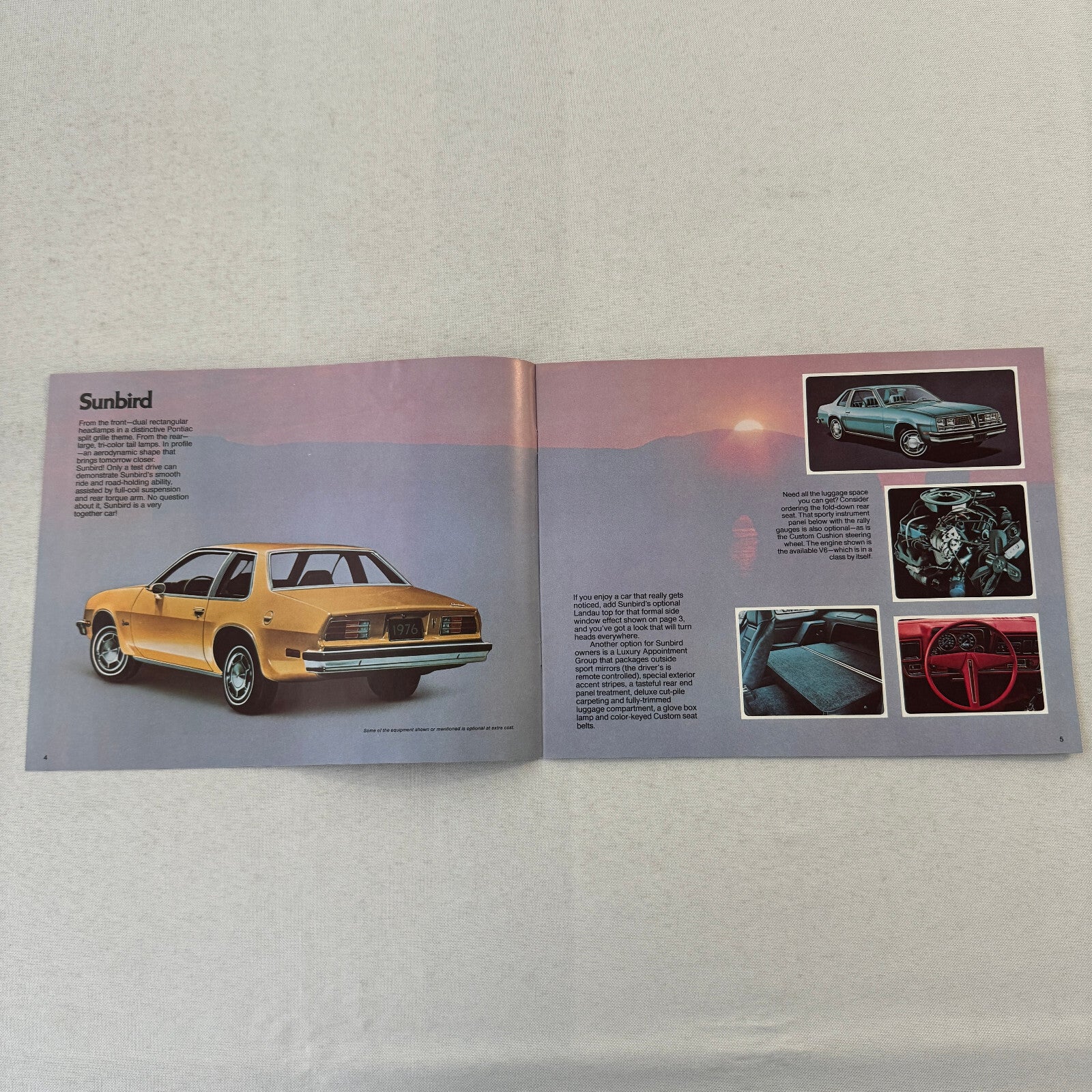 1976 Pontiac Sales Brochure Catalog Sunbird Ventura Astre Vintage Advertising