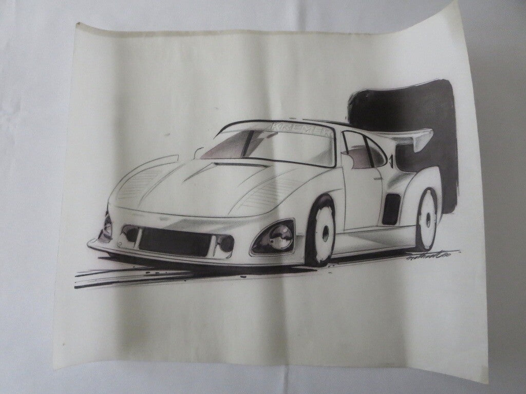 Porsche 935 Kremer Racing Design Sketch Drawing Art NOTTRODT Vintage 1980