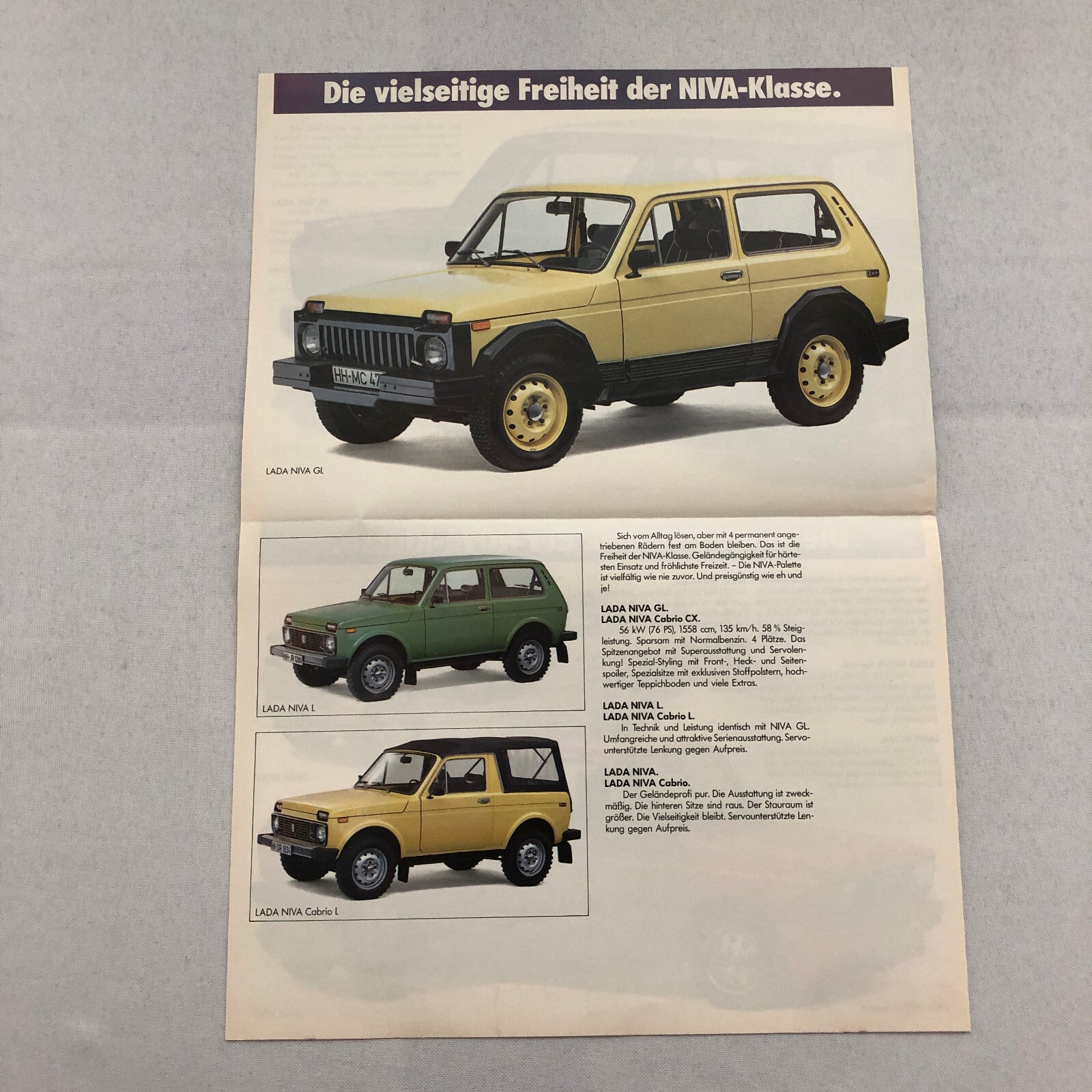 1985 Lada Car Sales Brochure Catalog Nova Niva 1200 2107 German Text