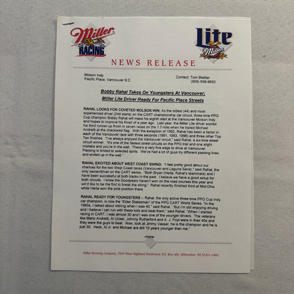 1997 CART Racing Bobby Rahal Miller Racing Press Kit Media Guide Bryan Herta +