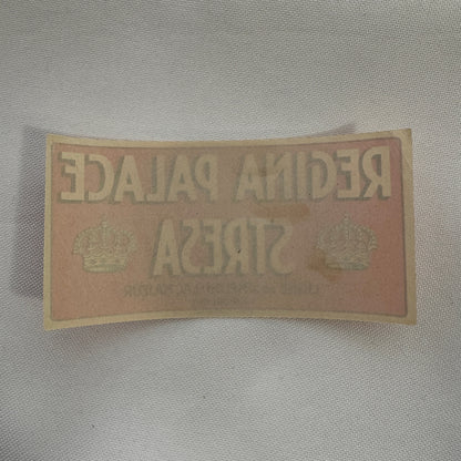 Vintage Travel Luggage Label Hotel Regina Palace Stresa Ligne du Simplon