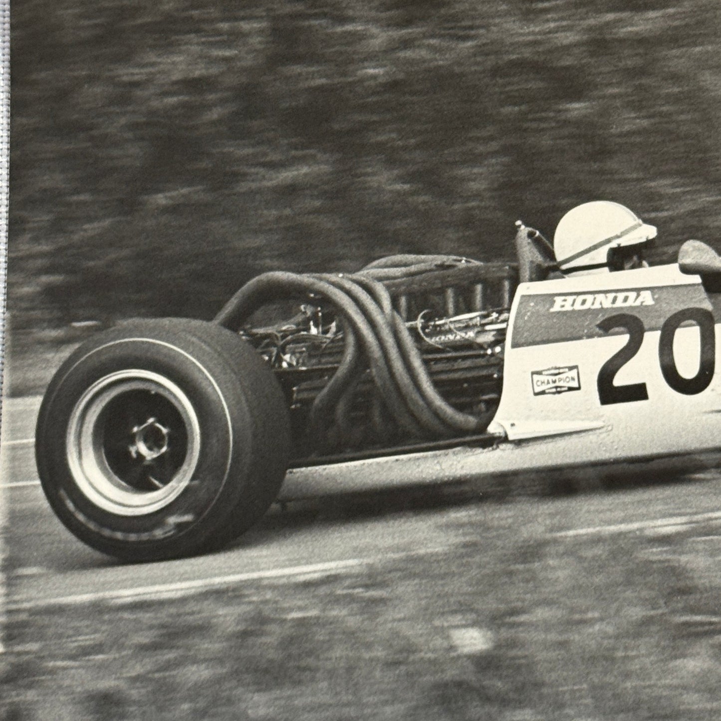 Vintage Racing Photo Photograph John Surtees Honda Car 1968 Belgian Grand Prix