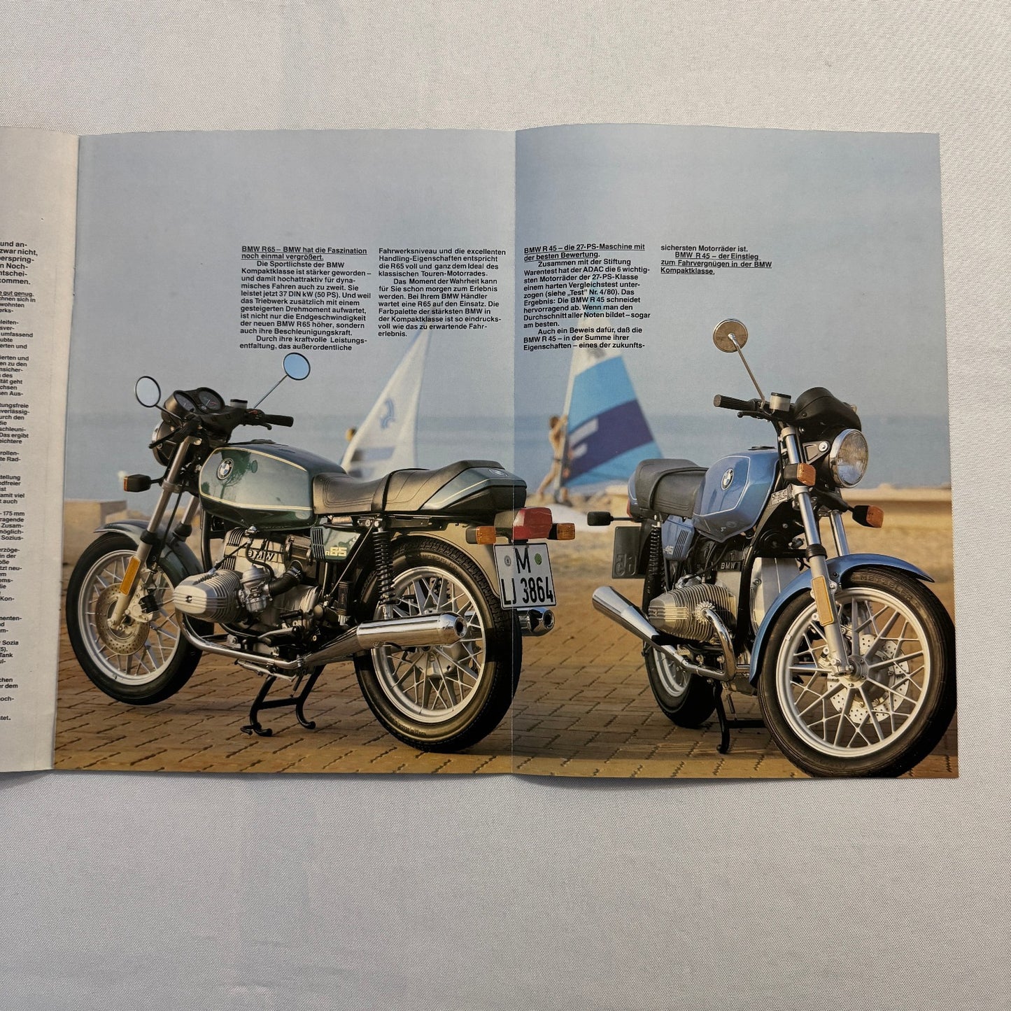 1981 BMW Motorcycle Sales Brochure Catalog R100 CS RT R80 R65 R45 GERMAN