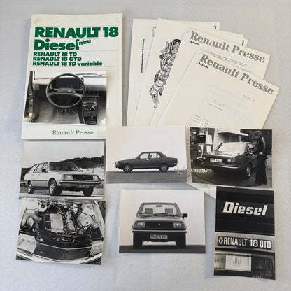 Renault 18 Diesel Car Factory Press Kit Renault 18 TD GTD GERMAN Text 1980 1981