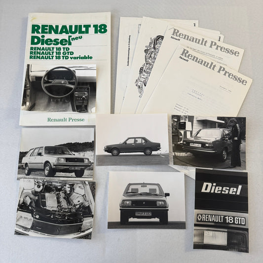 Renault 18 Diesel Car Factory Press Kit Renault 18 TD GTD GERMAN Text 1980 1981