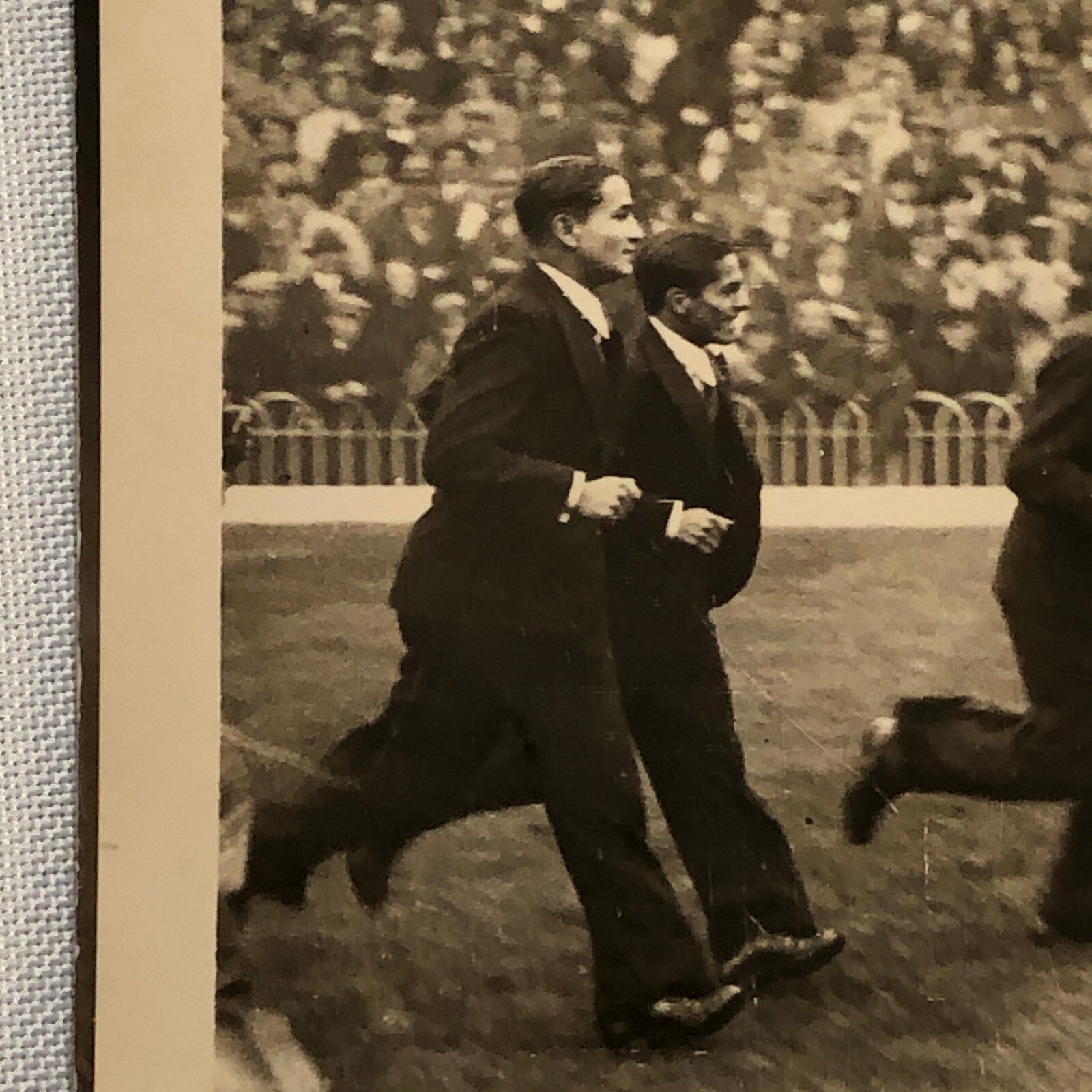 Press Photo Photograph Soccer Football 1933 Peruvian Team Arsenal v New Castle
