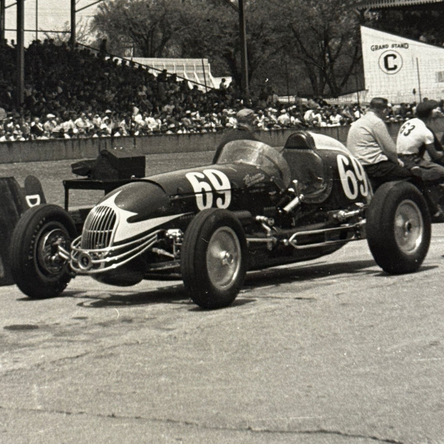 Vintage Racing Photo Photograph Unidentified Car MODERN PRINT