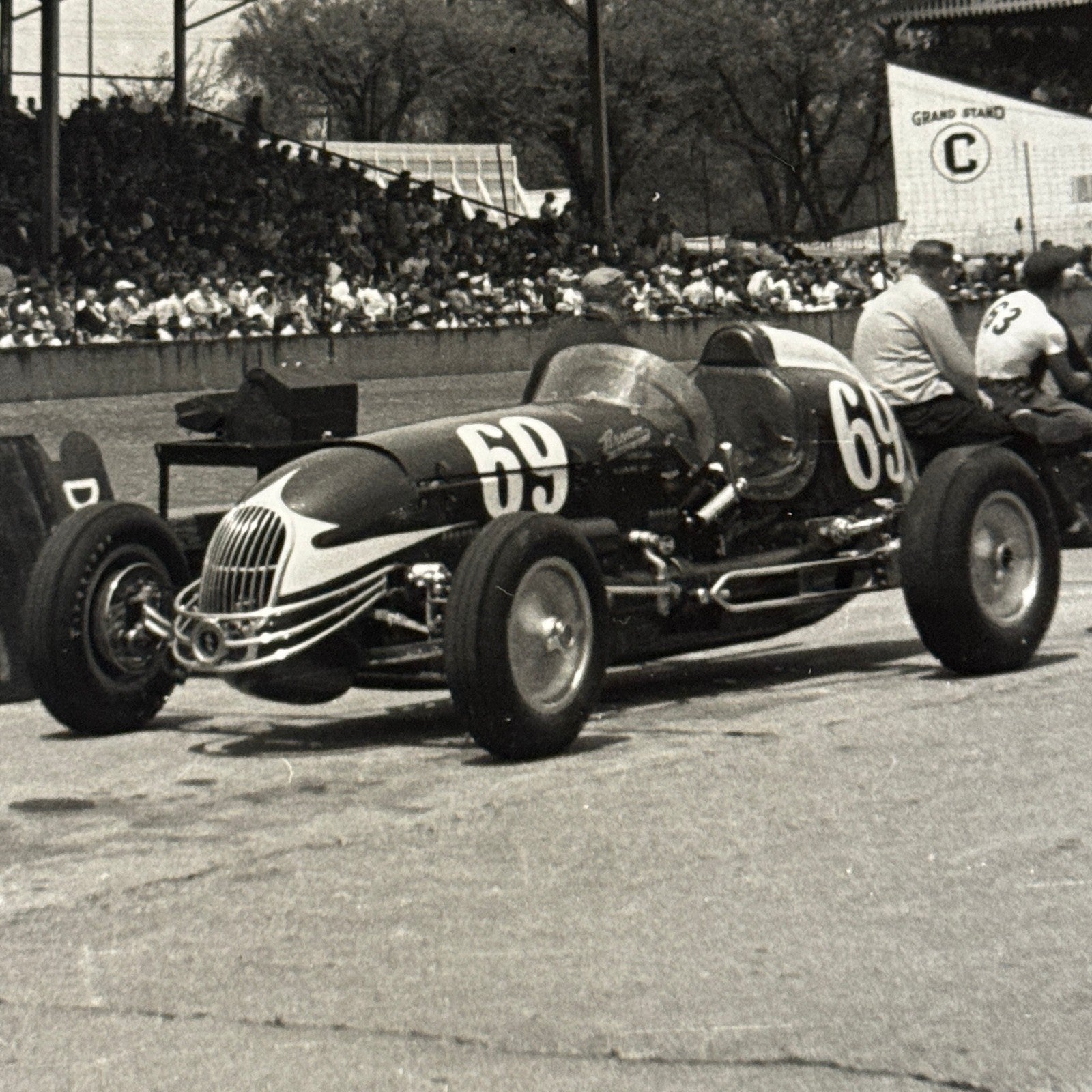 Vintage Racing Photo Photograph Unidentified Car MODERN PRINT