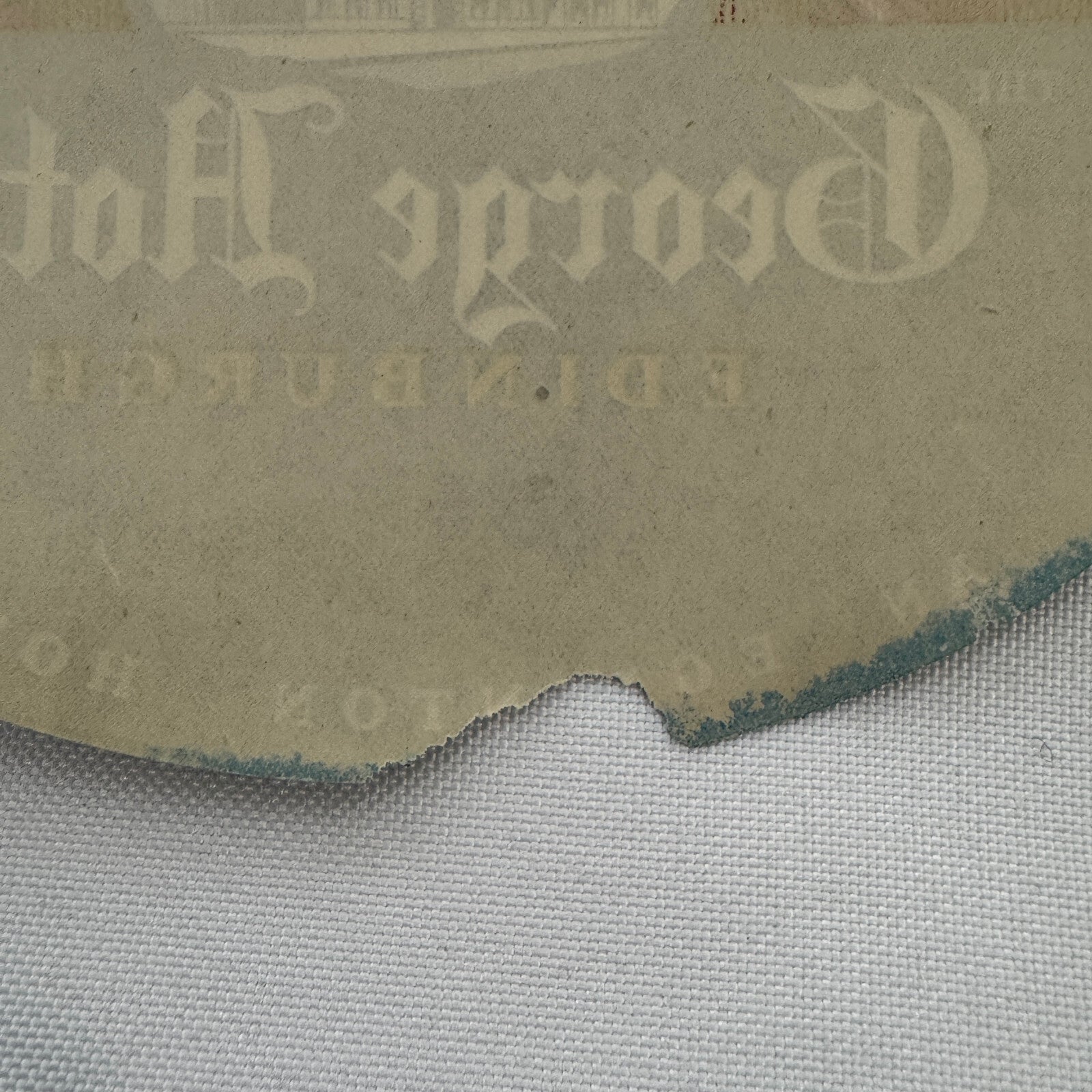 Vintage Travel Luggage Label The Geoge Hotel Edinburgh Scotland