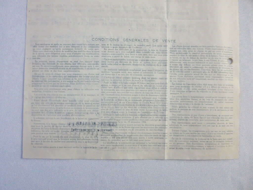 1946 Camions Bernard Truck Company Letter Letterhead Document 
