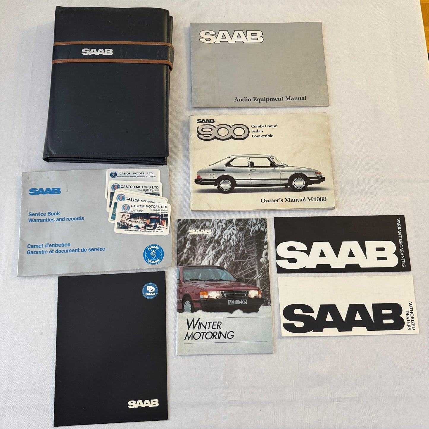 1988 Saab 900 Owners Manual Book Pouch Sedan Convertible Vintage Car
