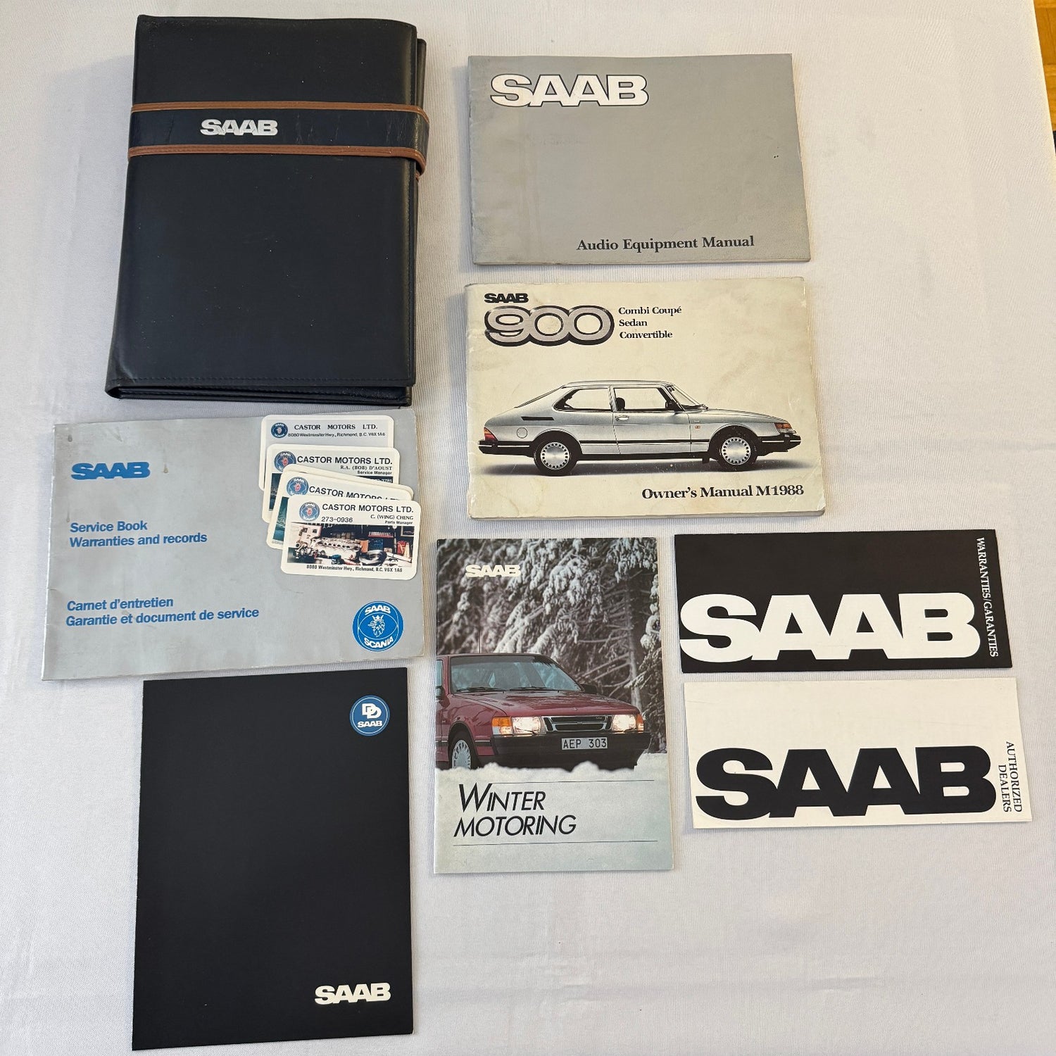 1988 Saab 900 Owners Manual Book Pouch Sedan Convertible Vintage Car