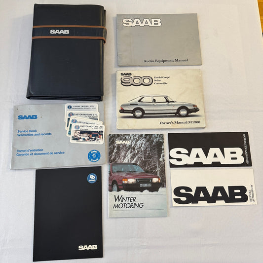 1988 Saab 900 Owners Manual Book Pouch Sedan Convertible Vintage Car