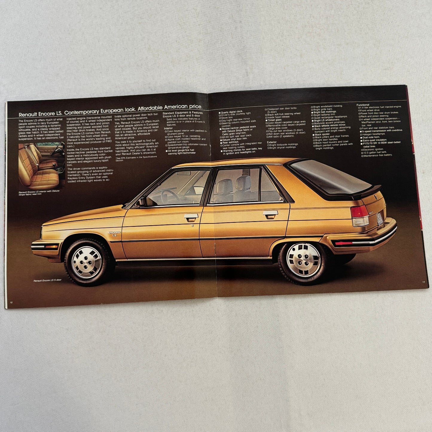 1984 Renault Encore Car Sales Brochure Catalog Advertising S GS LS