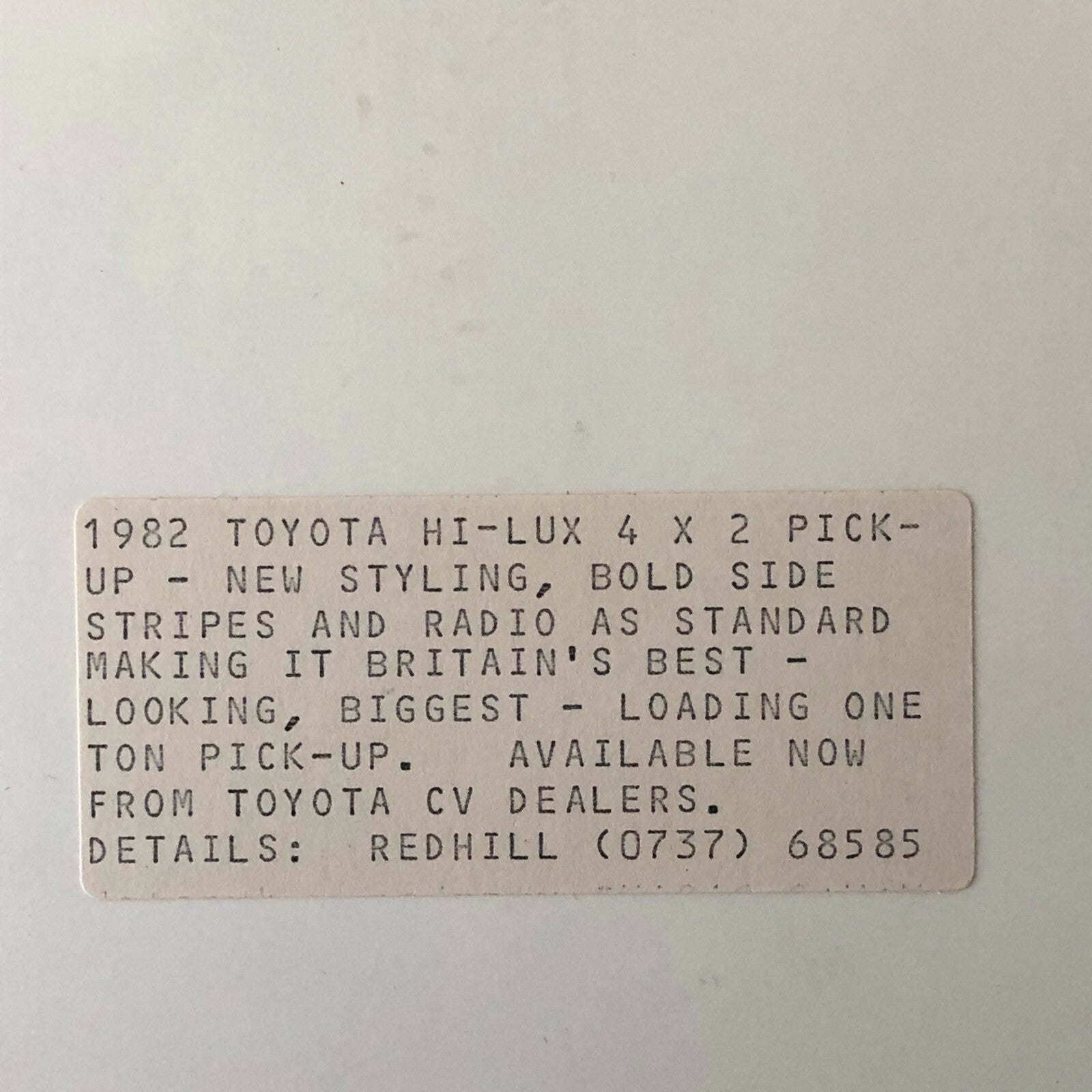 Vintage 1982 Toyota Hilux 4x2 Pickup Truck Press Photo Photograph Lot of 3