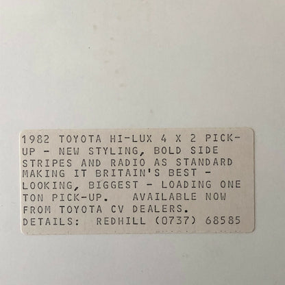 Vintage 1982 Toyota Hilux 4x2 Pickup Truck Press Photo Photograph Lot of 3