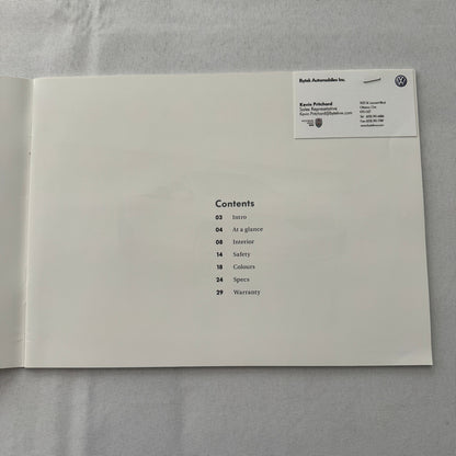 2009 Volkswagen VW Eos Convertible Roadster Sales Brochure Catalog Canadian