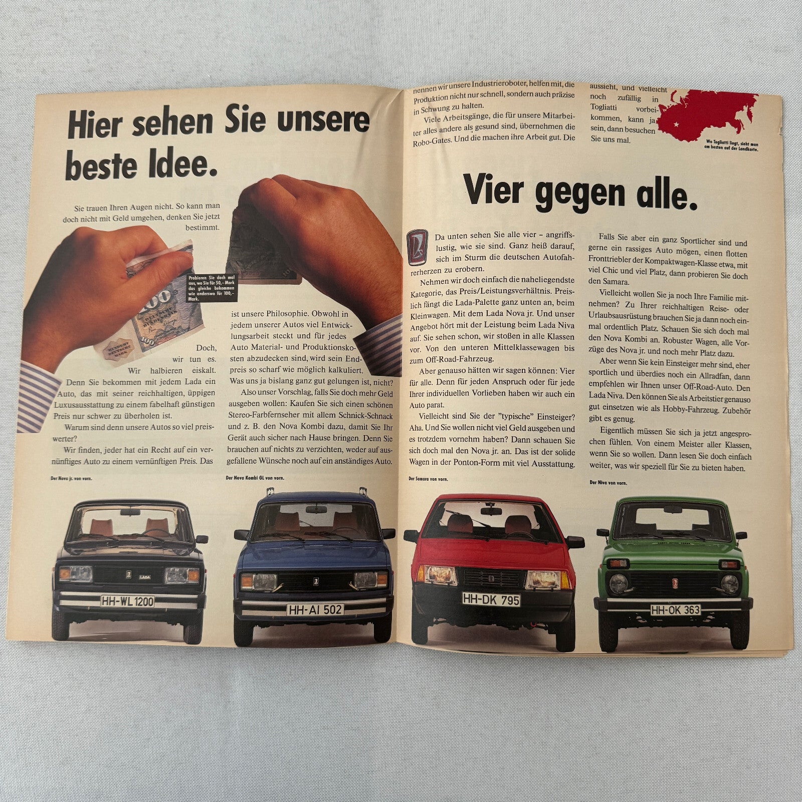 Lada Car Sales Brochure Catalog Lada Niva Samara Nova Kombi German Text European