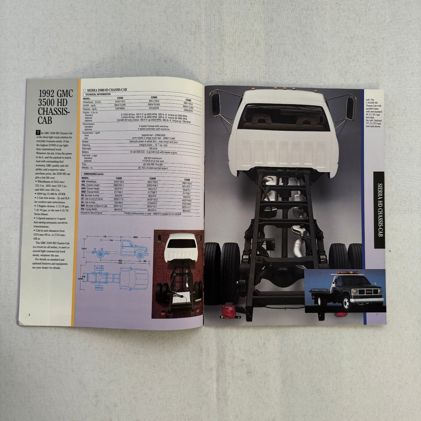 1992 GMC Commercial Truck Sales Brochure Catalog Vandura Safari Pickup Motorhome