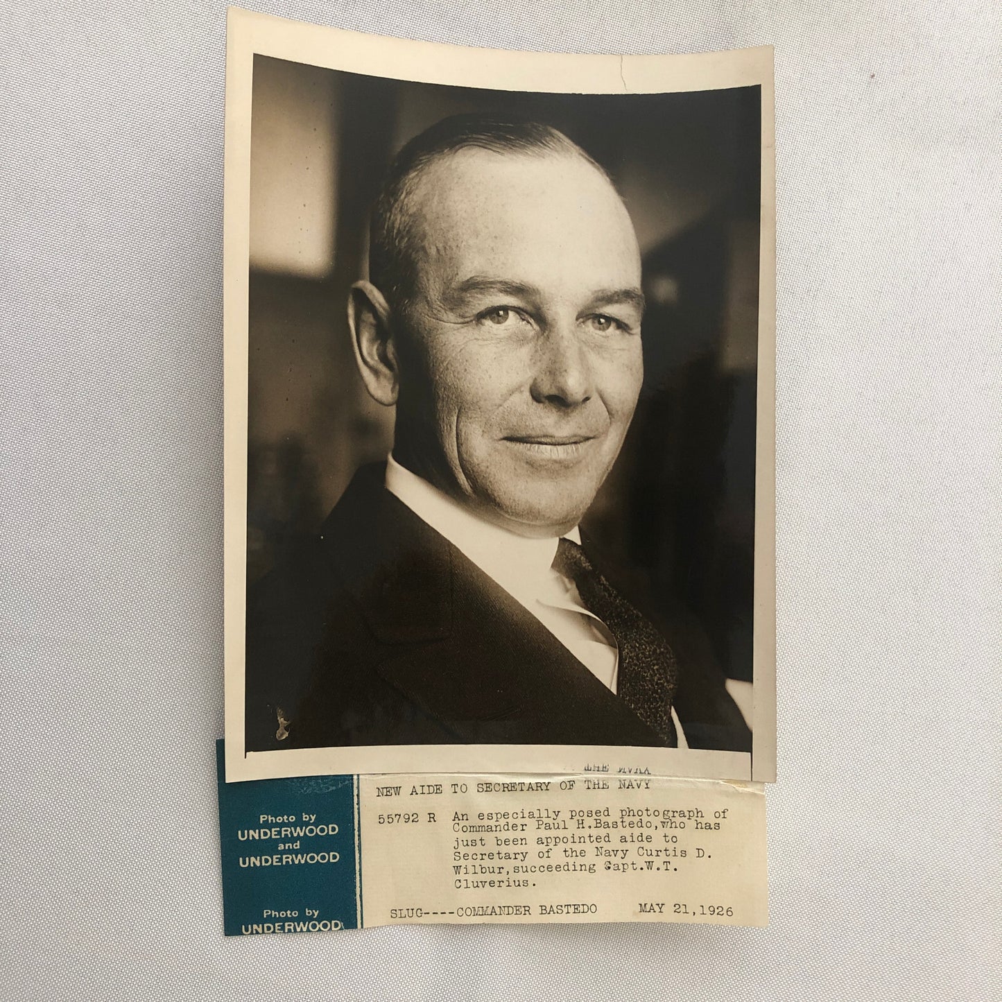 Press Photo Photograph Navy Secretary Paul H Bastedo 1926 Underwood Photo