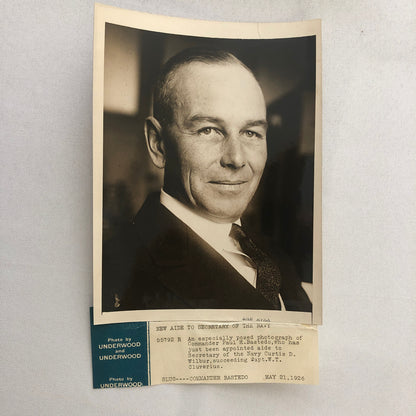 Press Photo Photograph Navy Secretary Paul H Bastedo 1926 Underwood Photo