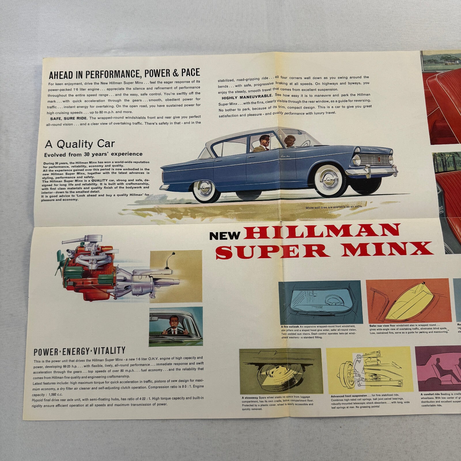 Hillman Super Minx Car Sales Brochure Catalog Advertising Vintage