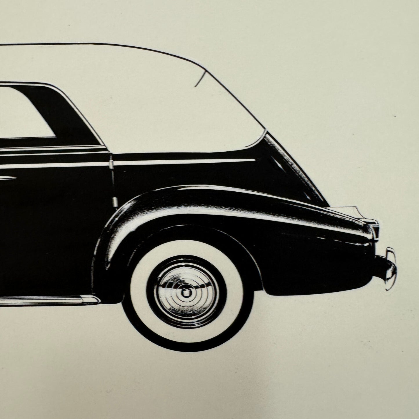 1938 Cadillac V8 Convertible Phaeton Illustration Art Drawing Hand Drawn