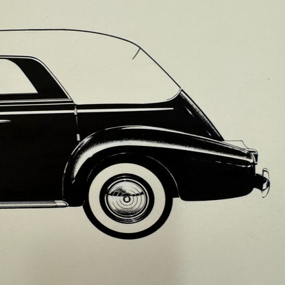 1938 Cadillac V8 Convertible Phaeton Illustration Art Drawing Hand Drawn