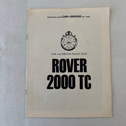 Rover 2000 TC Road Test Car Sales Brochure Catalog Car & Driver 1966 1967